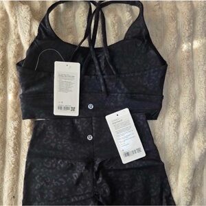 lululemon athletica leopard Athletic Shorts and bra
